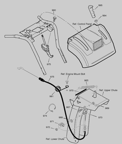 Remote Control Diagram and Parts List for 633134X54C 2004 Briggs and Stratton Snow Blower
